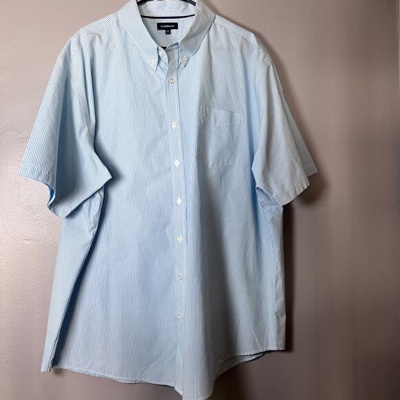 Lot of 2 Croft & Barrow Men’s XXL Blue Pinstripe Button-Down Shirts Easy Care - Picture 7 of 11